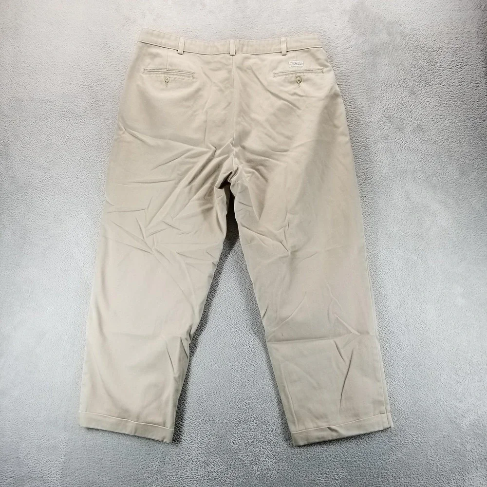 Polo Ralph Lauren Pants Mens 38x30‎ Beige Pleated Chino Straight Khakis Trousers